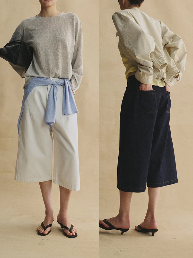 

Модные джинсы для ленивых: классические ретро-джинсы из хлопкового денима, укороченные, с высокой талией, свободного кроя, весенние, женские