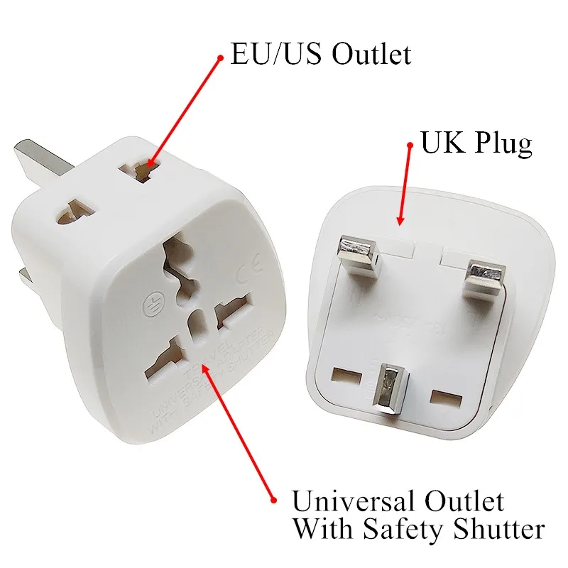 SIngapore Malaysia UK Travel Adapter Plug Converter Universal Outlet With Safety Shutter AC250V 13A