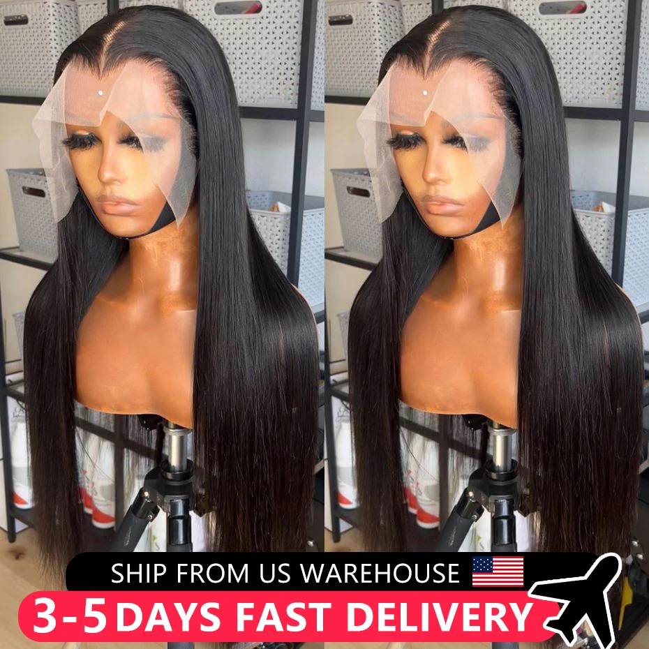 

Brazilian Bone Straight Lace Wig 13x4 13x6 Hd Transparent Lace Front Wigs Pre Plucked For Women 180% Remy 4x4 Lace Closure Wig