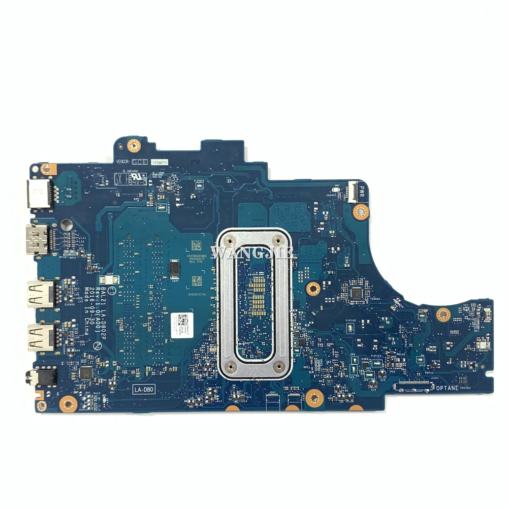 Placa-mãe portátil para Dell, Dell Inspiron 15, 5567, I3-7100U, CPU, DDR4, BAL21, LA-D802P, CN-057K0H, 057K0H, 100% de trabalho