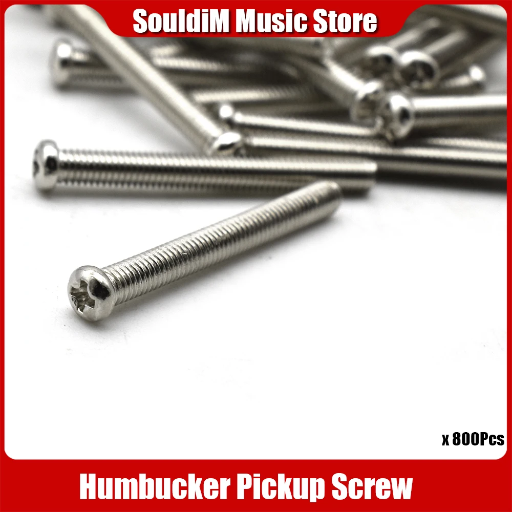 

800Pcs M3*26.7mm Bass Guitar Bridge String Saddle Adjust Spring Guitar Humbucker Pickups Adjust Height Screws