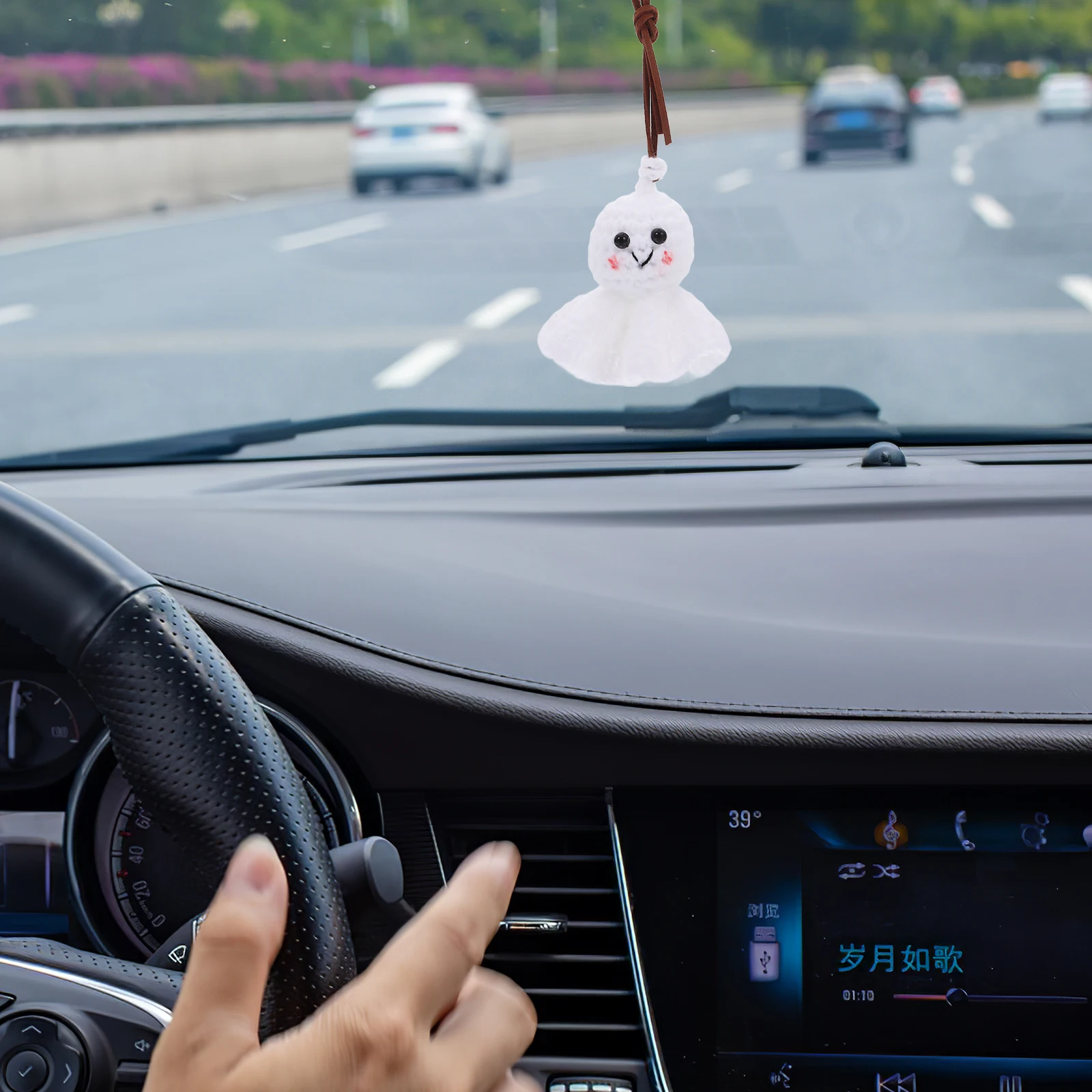

Sunny Day Car Hanging Ornament Baby Cotton Mirror Decor Accessories Rearview Interior Dashboard ornaments car charm