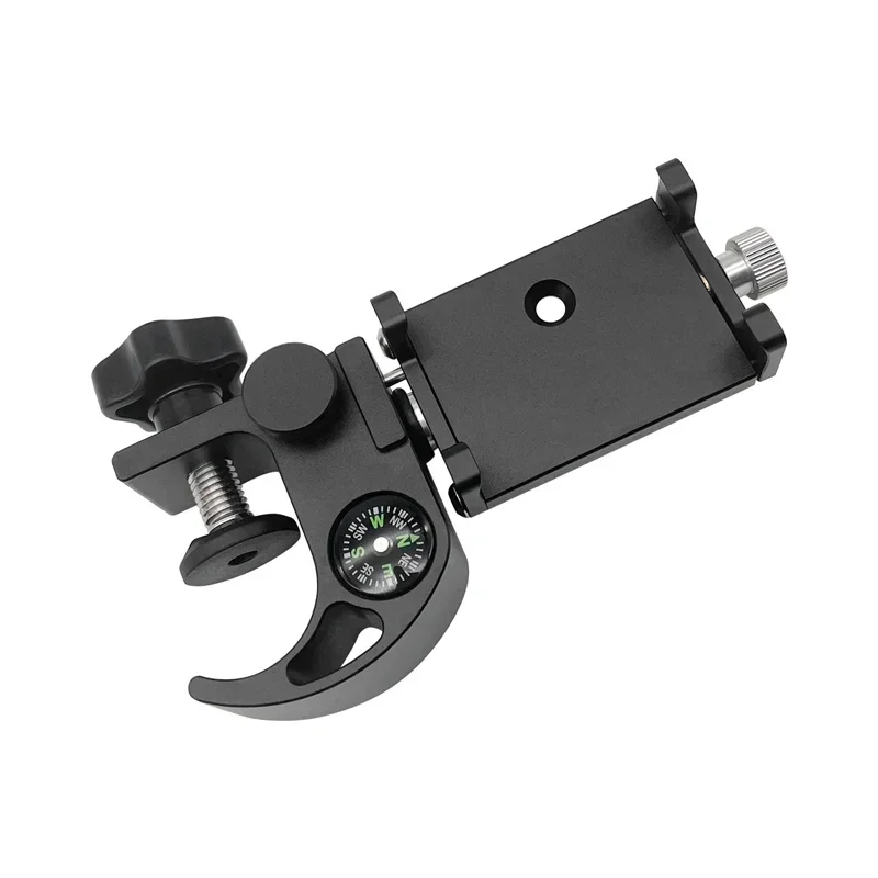 NEW gps Pole Clamp With Compass Phone Holder Bracket Cradle For GPS FOR Data Collector Total Station