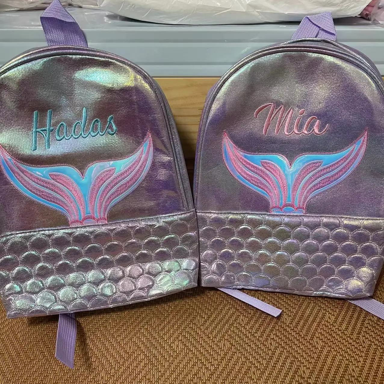 

Personalized Mermaid Backpack Kids Kindergarten Schoolbag Custom Name Girl's Birthday Gift Backpacks Cute Cartoon Mermaid Bags