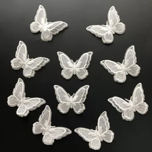 10 pçs bordado borboleta costurar ferro no remendo emblema casamento vestido de noiva bordado apliques costura artesanato diy 10 principais vendas borboleta metal aplique - №8