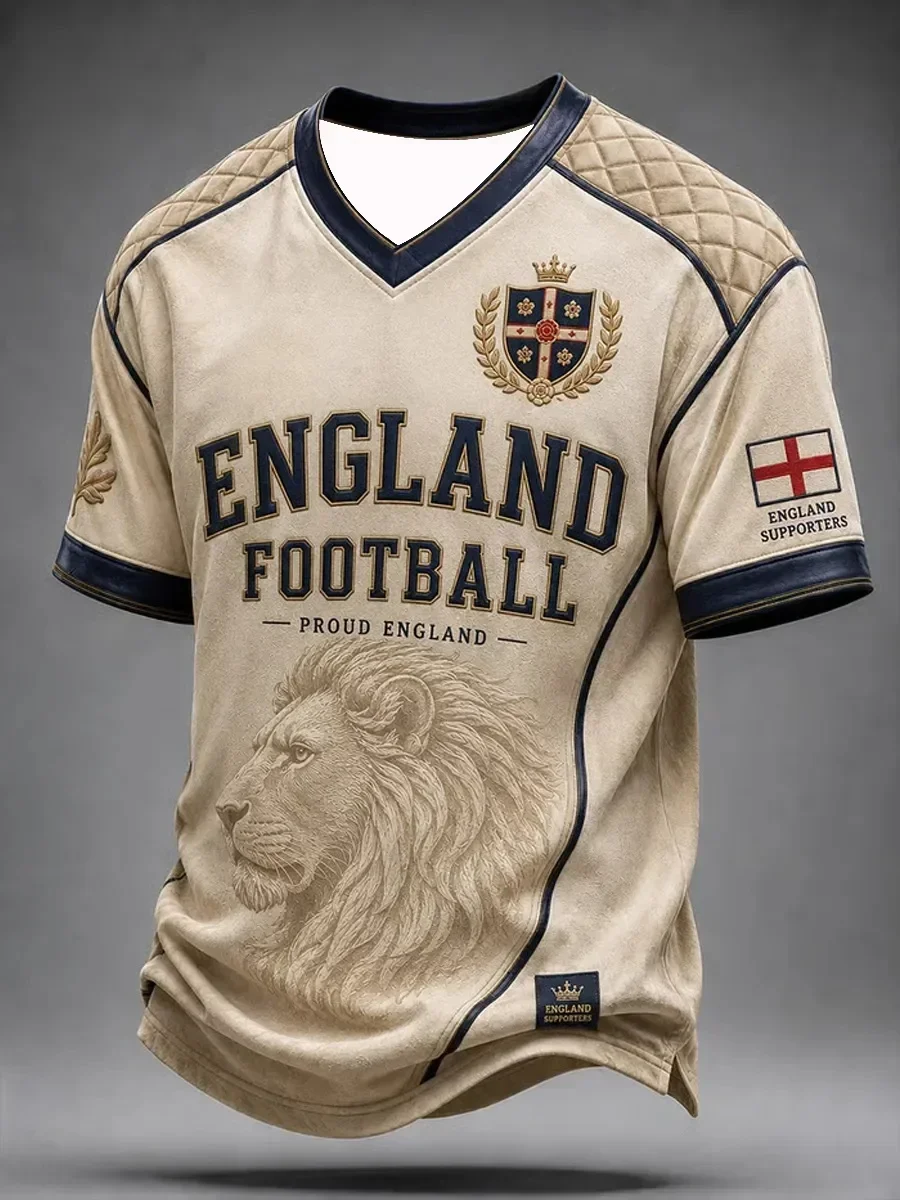 Summer Edition England Fans Football Training T-Shirt - 3D Digital Printing - Comfortable and Breathable - Family Clothing