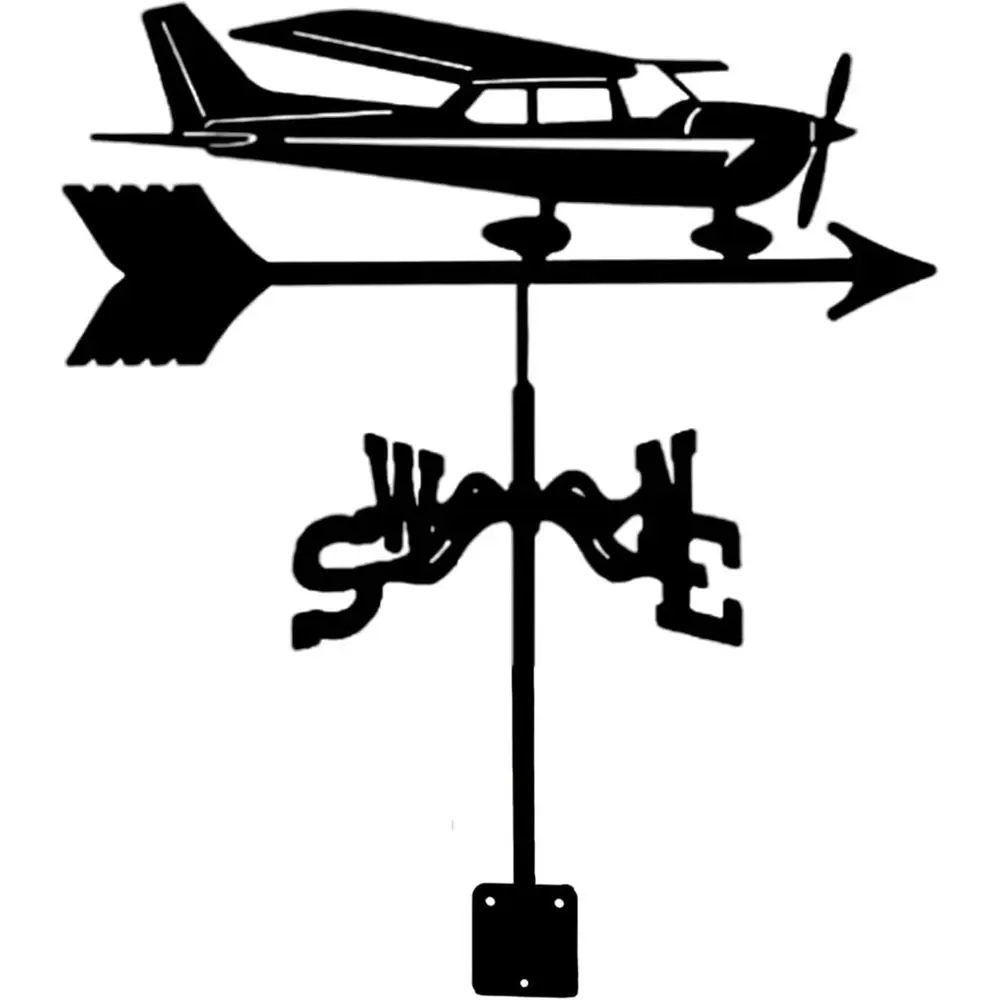 

Roof-Mounted Outdoor Farmhouse Weather Vane, Airplane Shape, Garden Wind Direction Indicator
