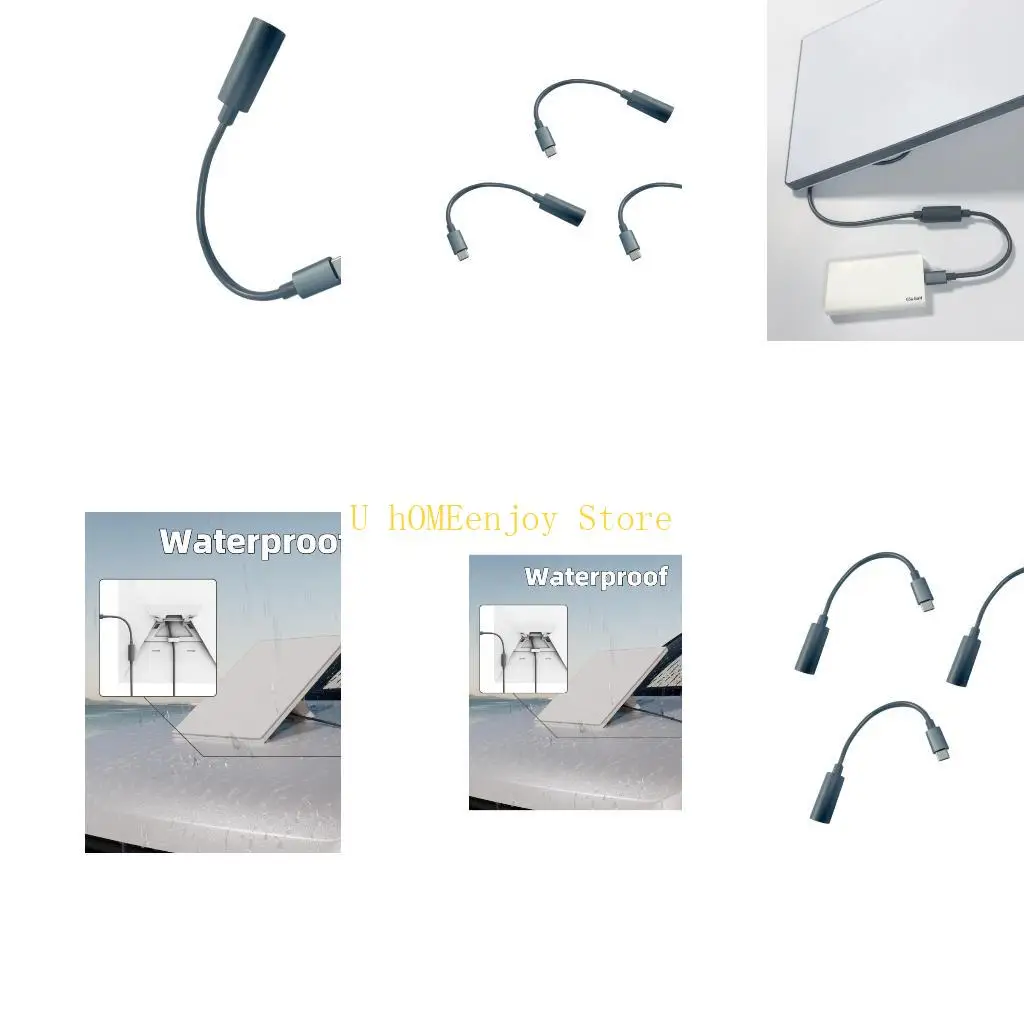 B0KF PD65W Fast Waterproof Type C To DC5521 Adapter Flexible PVC Insulation Compatible for Starlinks Highly power Devices