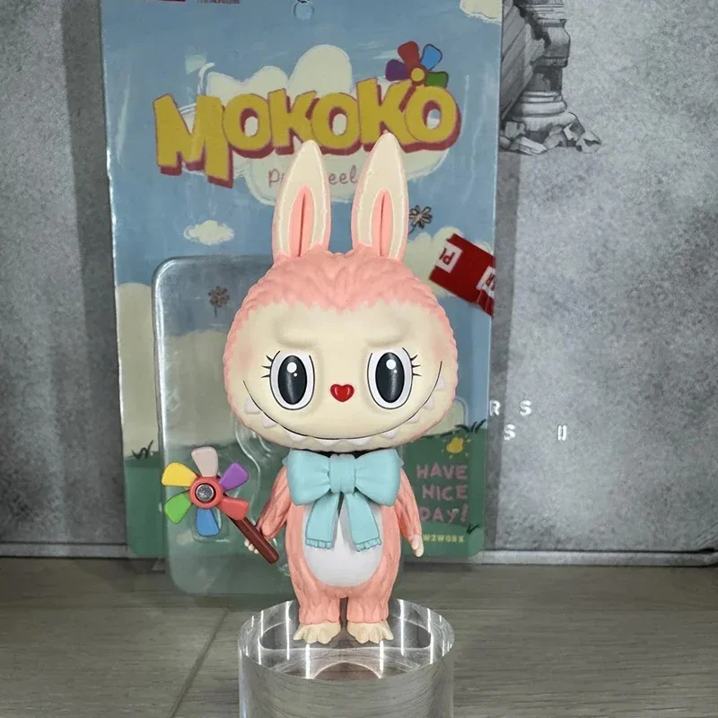

Оригинальная серия POP MART Pink Mokoko Windmill: подвесные карточки, аниме-фигурки, настольные украшения, детские игрушки, подарки