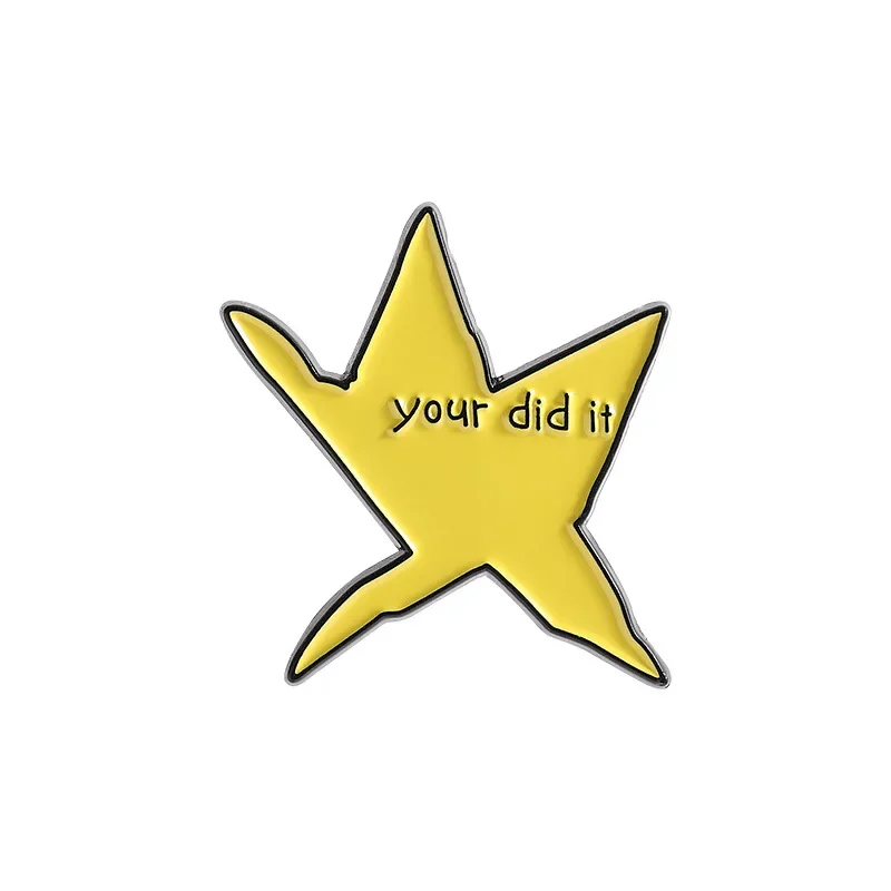 Funny Motivational Star Metal Enamel Badge Printed 