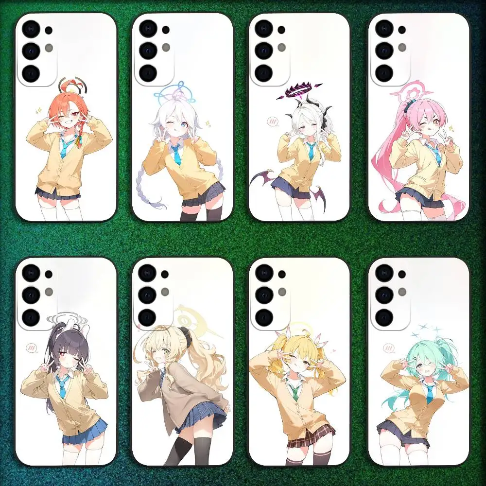 

Cute Girl Blue A-Archive Phone Case For Samsung S25,S24,S21,S22,S23,S30,Ultra,S20,Plus,Fe,Lite,5G Black Cover