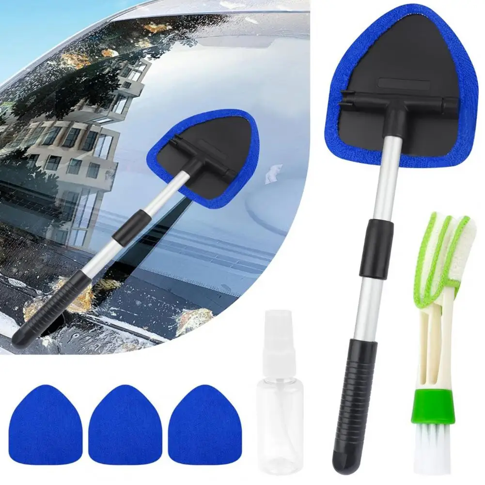 窓拭きミスト除去剤マイクロファイバー車の窓クリーナー伸縮式フロントガラスクリーニングツール自動車アクセサリー