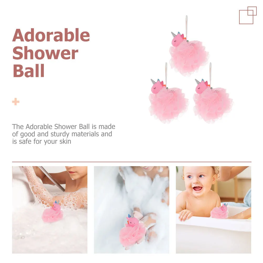 

3pcs Bath Loofah For Exfoliating Skin Gentle Body Scrubbers Portable Shower Balls Household Cleaning Mesh Bubbles Bathing