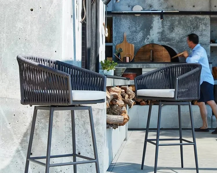 & Factory Price Garden Restaurant Stackable Mesh Fabric Dining Chair Outdoor Bar Furniture