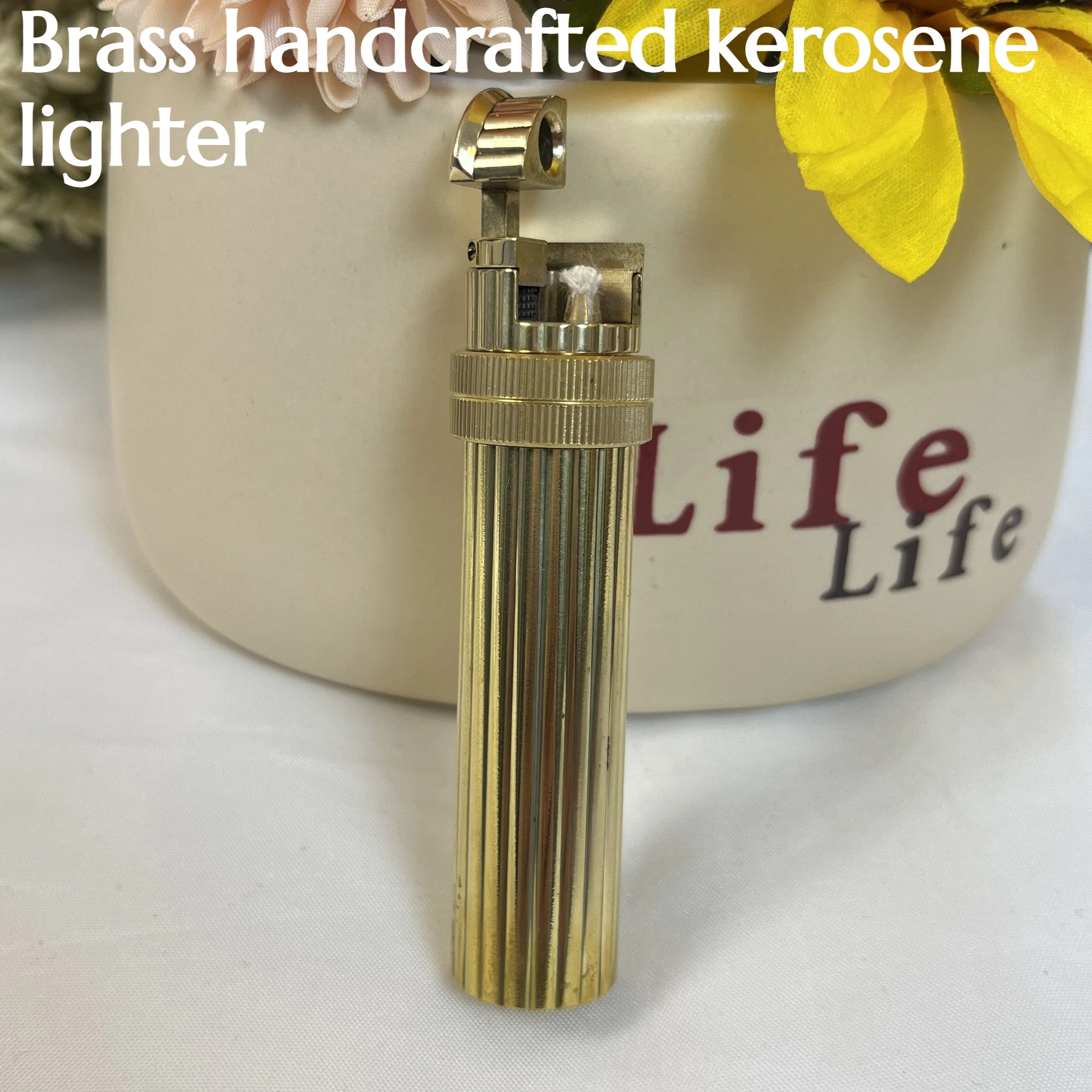 

Handcrafted Brass Lighter-style Vintage Pure Copper Grinding Torch Open Flame Lighter for Men Exquisite Gift for The Elite