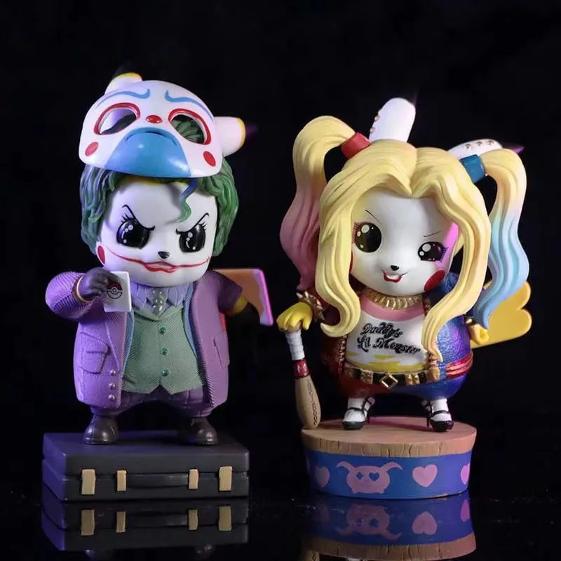 Gk Original Q Version Little Ugly Girl Harley Quinn Clown Pikachu Handmade Can Be Used As Car Case Decoration Exquisite Model