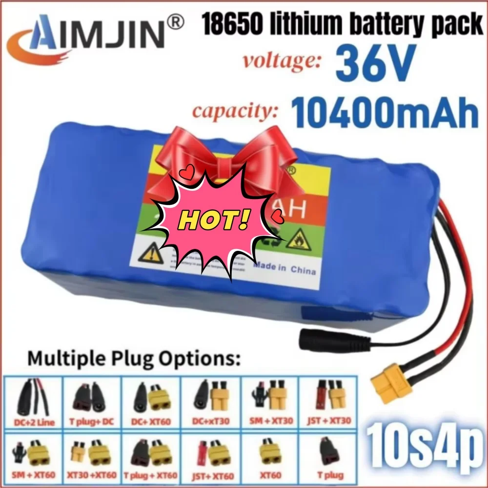 10S4P 10400mAh 36V Lithium Battery Pack for Electric Scooter High Capacity 10.4Ah 18650 Electric Scooter Battery