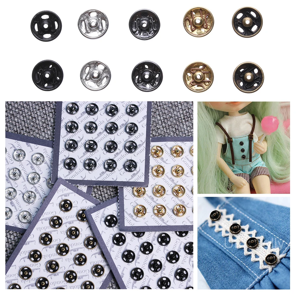 10/24pcs 5mm Invisible Snap Dollhoues Miniature Mini Buttons Metal Buckles DIY Doll Clothes Clothing Sewing Buckle