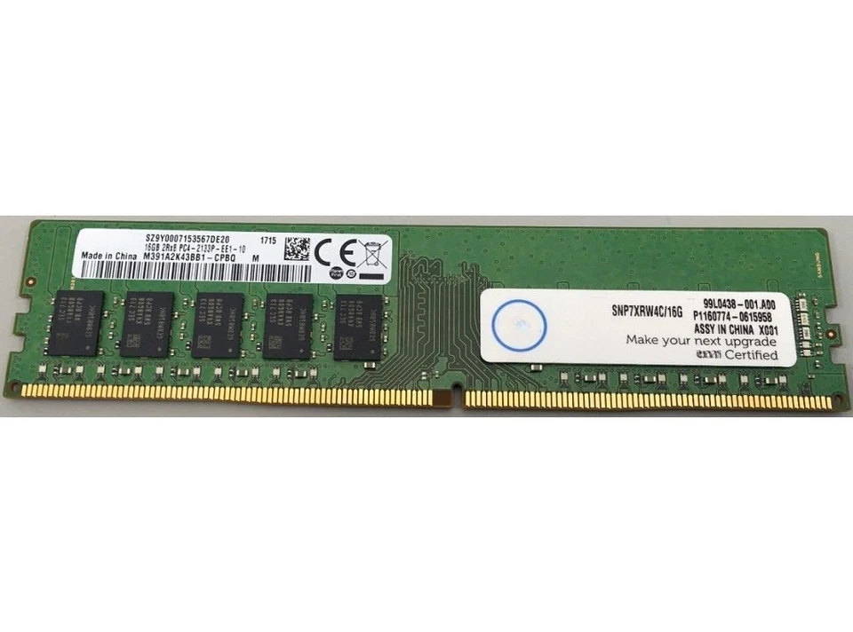 NEW SNP7XRW4C/16G DDR4 16GB 2133 MHz R230 R330 T130 T3620 UDIMM ECC Memory