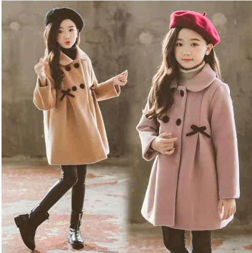 Cate bambini giacca per ragazze inverno lana caldo soprabito moda ragazze vestiti bambini capispalla autunno ragazze cappotto