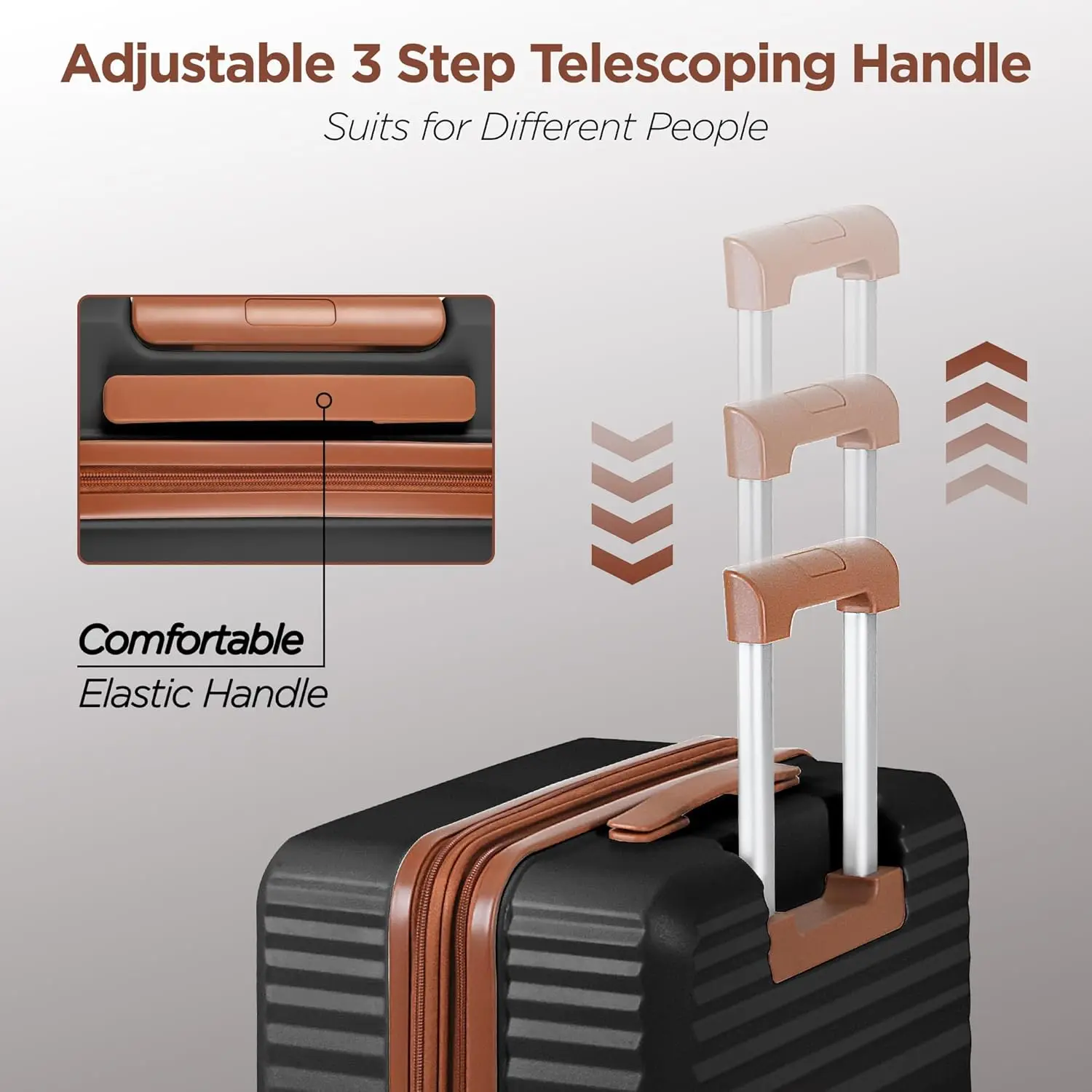 ZZH 수하물 세트 3피스 하드사이드 확장형 여행가방 더블 스피너 휠 TSA 잠금장치 블랙 (20인치/24인치/28인치)