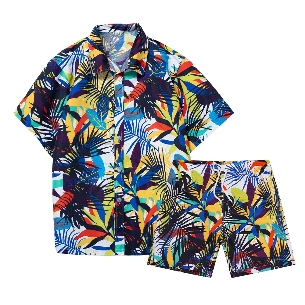 Hawaiian Coconut Tree 3D Print Men Shirt Sets Fashion Short Sleeve Shirt Oversized Casual Beach Shorts Streetwear Suits Clothes