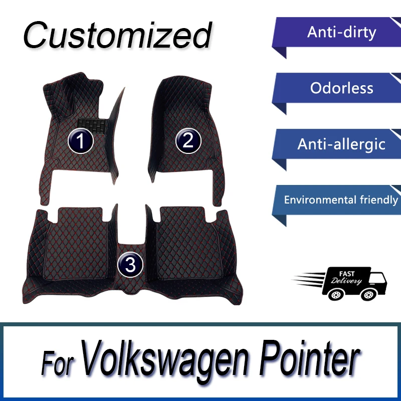 Customized Artificial Leather Car Floor Mat For Volkswagen Pointer 2004 2005 2006 Protect Your Vehicle's Interior Accessory