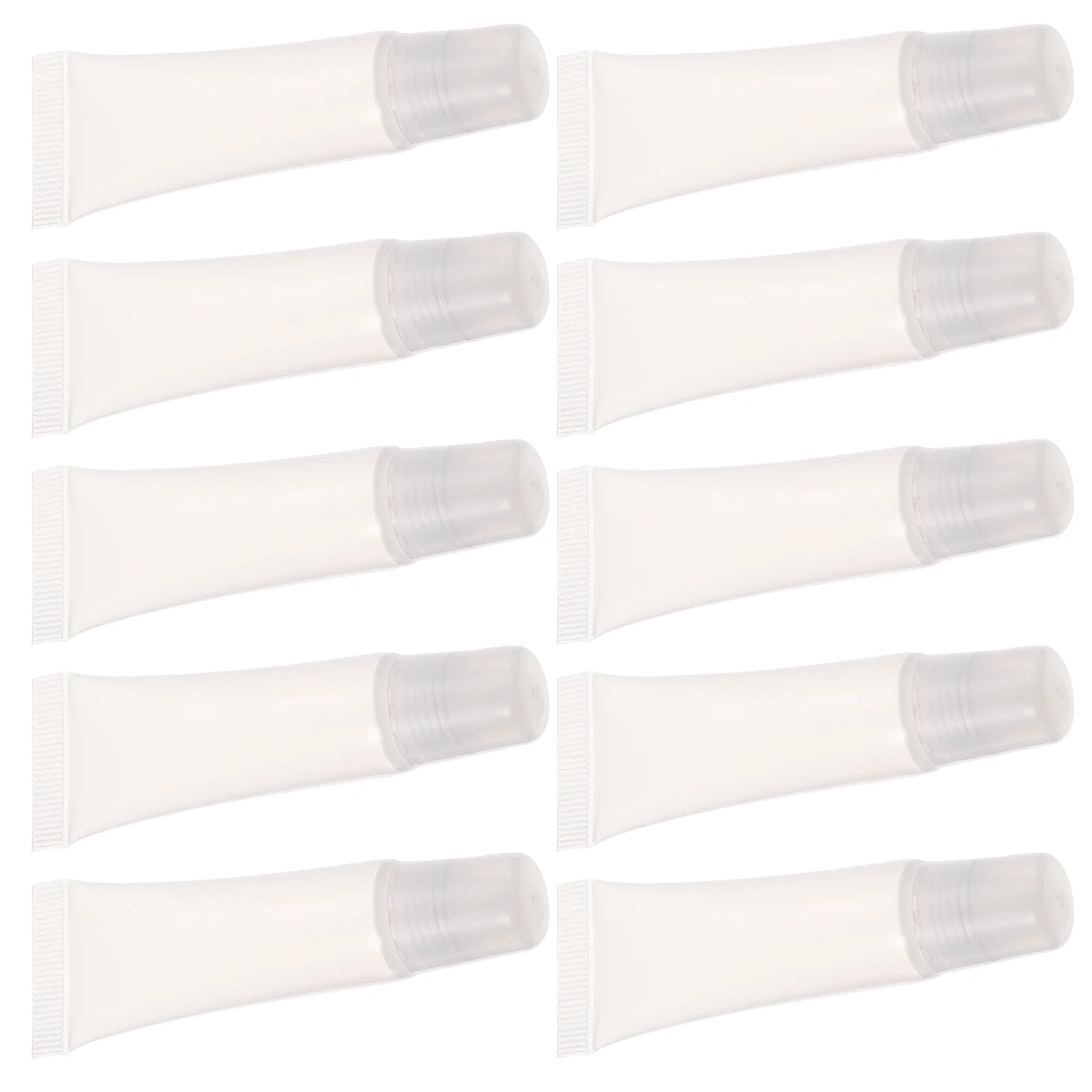 

10pcs Clear Cap Transparent Lip Gloss Lipstick Diy Tubes Tubes Empty Refillable Containers Portable Mini Bottles