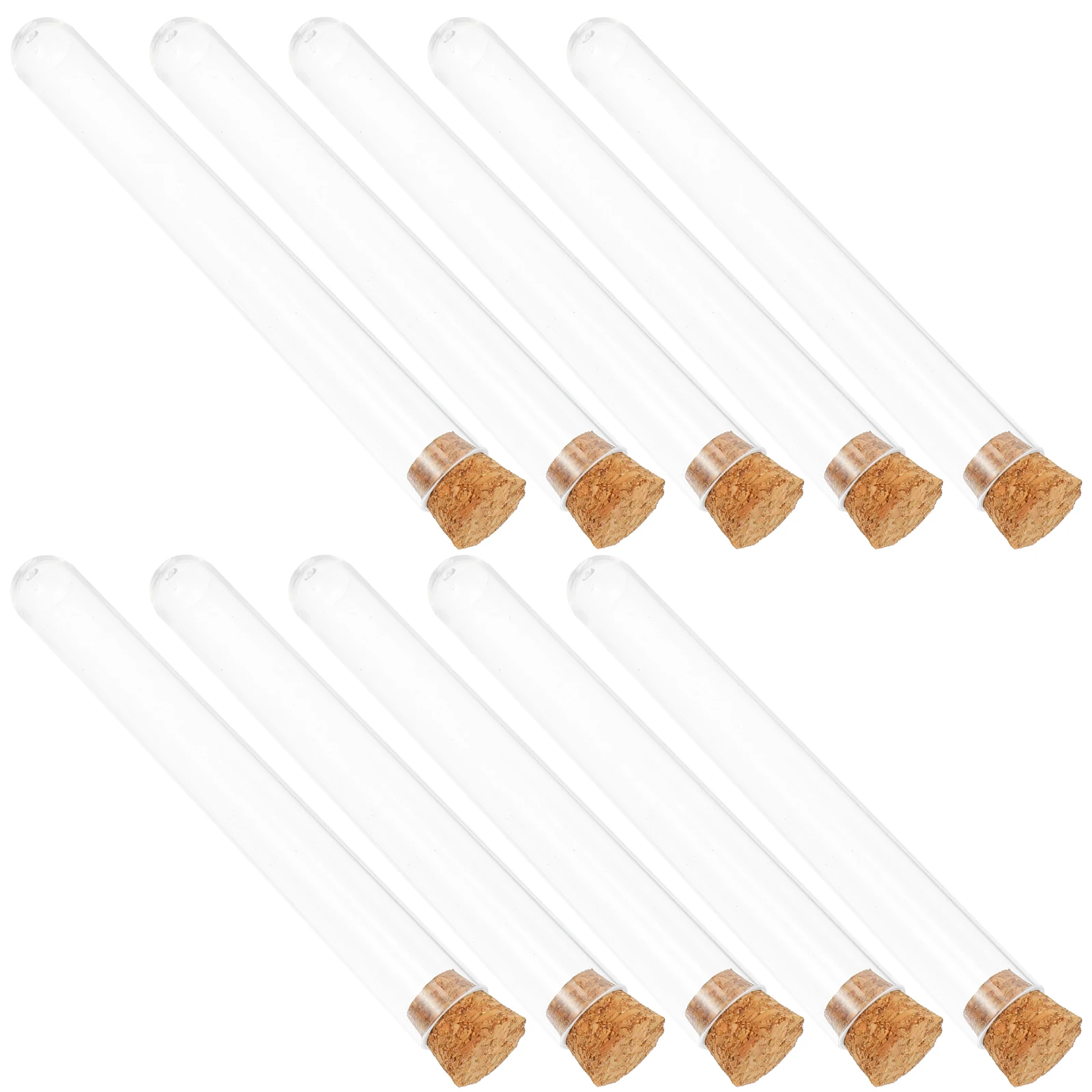 

30pcs Cork Test Tubes Clear Plastic Reusable Lab Supplies Jewelry Mini Crafts Dry Flower Storage Sample Container