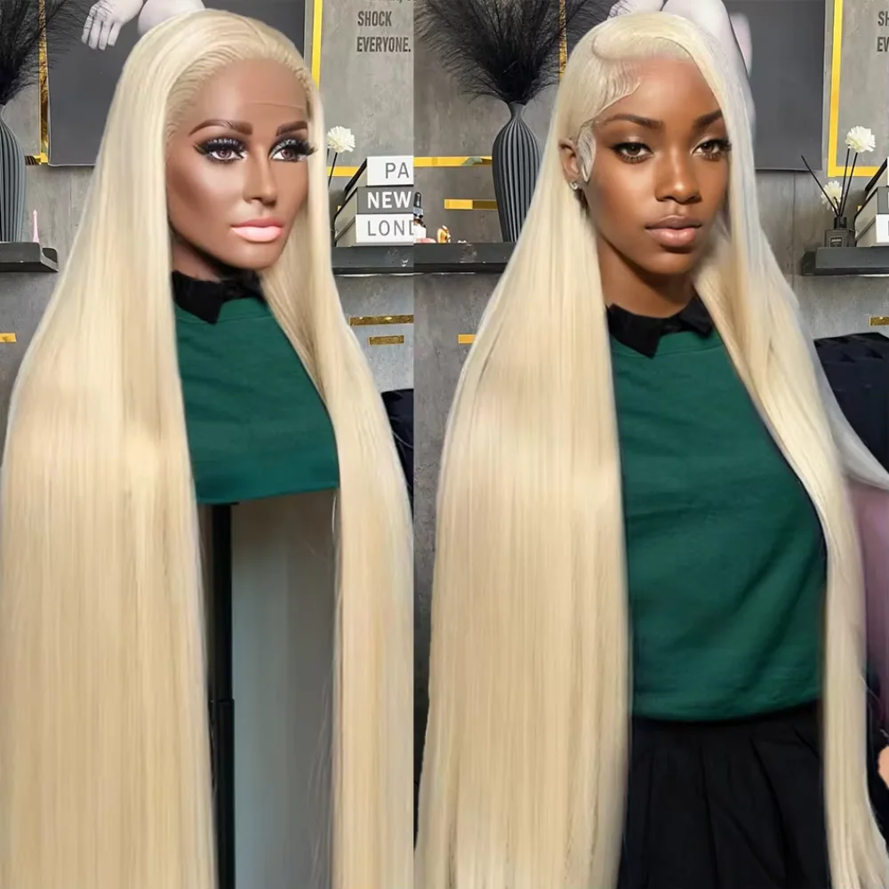 

40 46 Inch 13x4 Lace Full Front Bone Straight 613 Honey Blonde Human Hair Wig 13x6 HD Lace Frontal 220 Density Wigs for Women