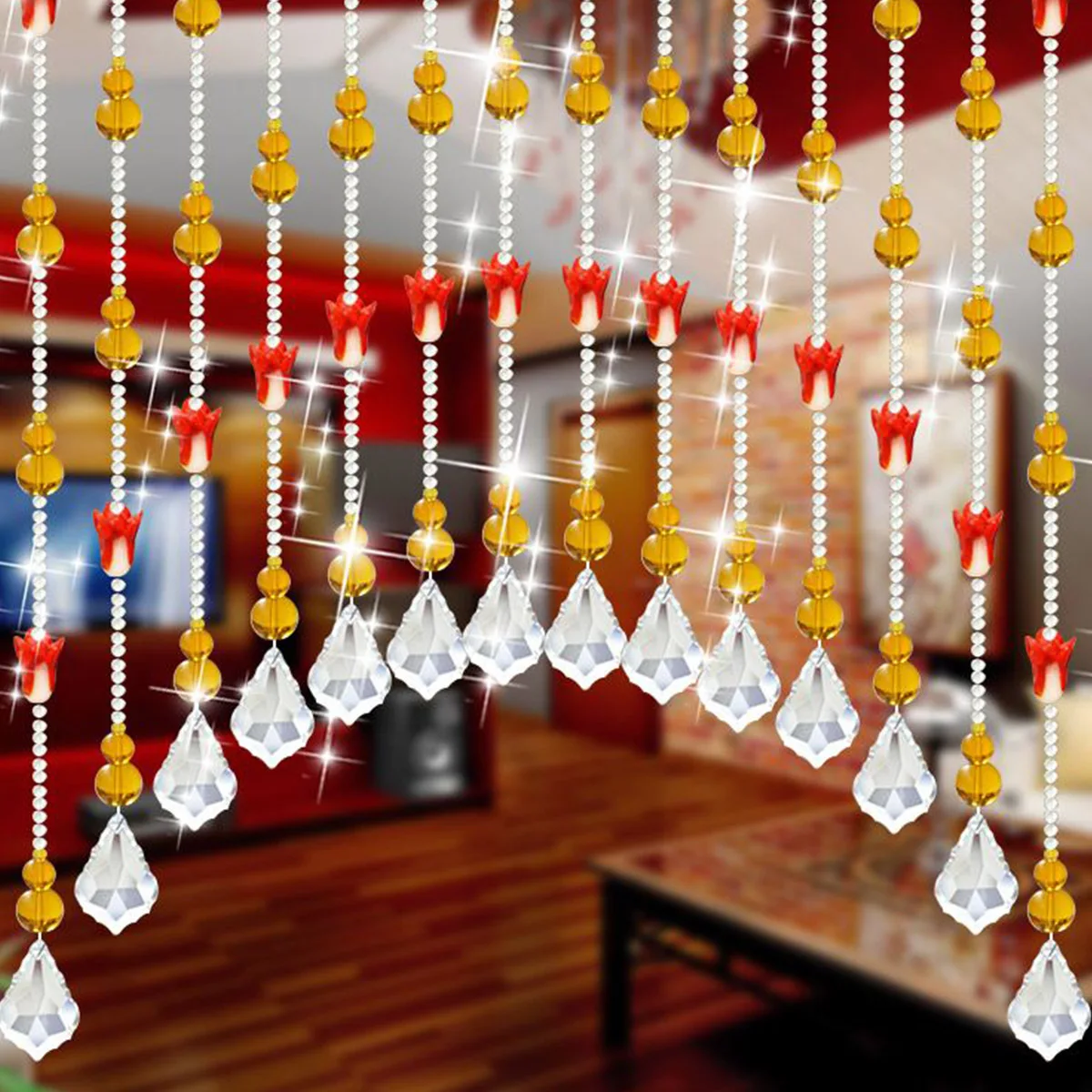 

12Pcs Crystal Maple Leaf Pendants Clear Glass Chandelier Prisms Reflective Ornaments for Ceiling Lights Curtains Wedding Decor