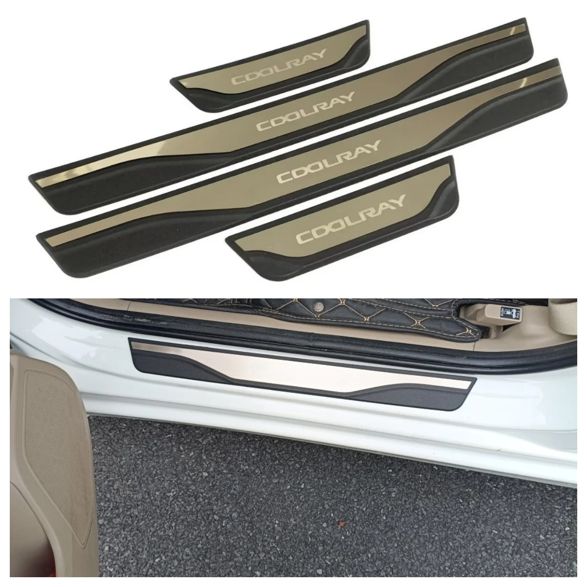For Geely Coolray 2027 2026 2025 2024 2023-2018 Car Door Sill Welcome Pedal Threshold Protector Sticker ABS Steel Auto Accessory