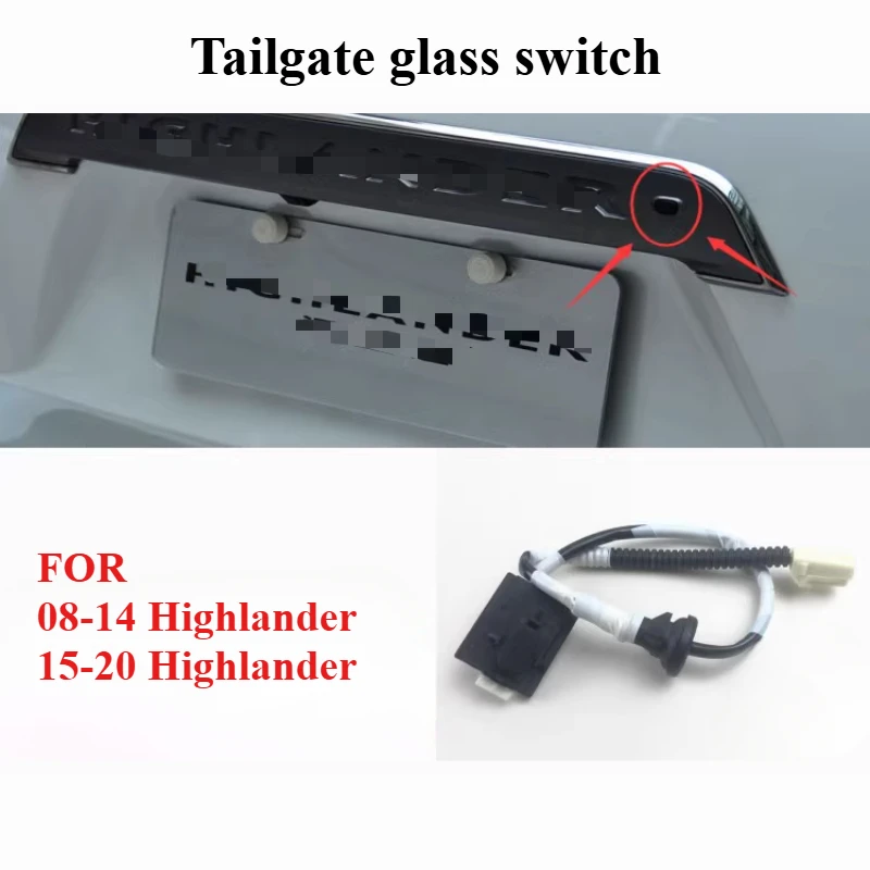 For 08-14/15-20 Models Highlander Tailgate Glass Switch, Rear Windshield Button, Luggage Compartment Glass Switch Button 1pcs