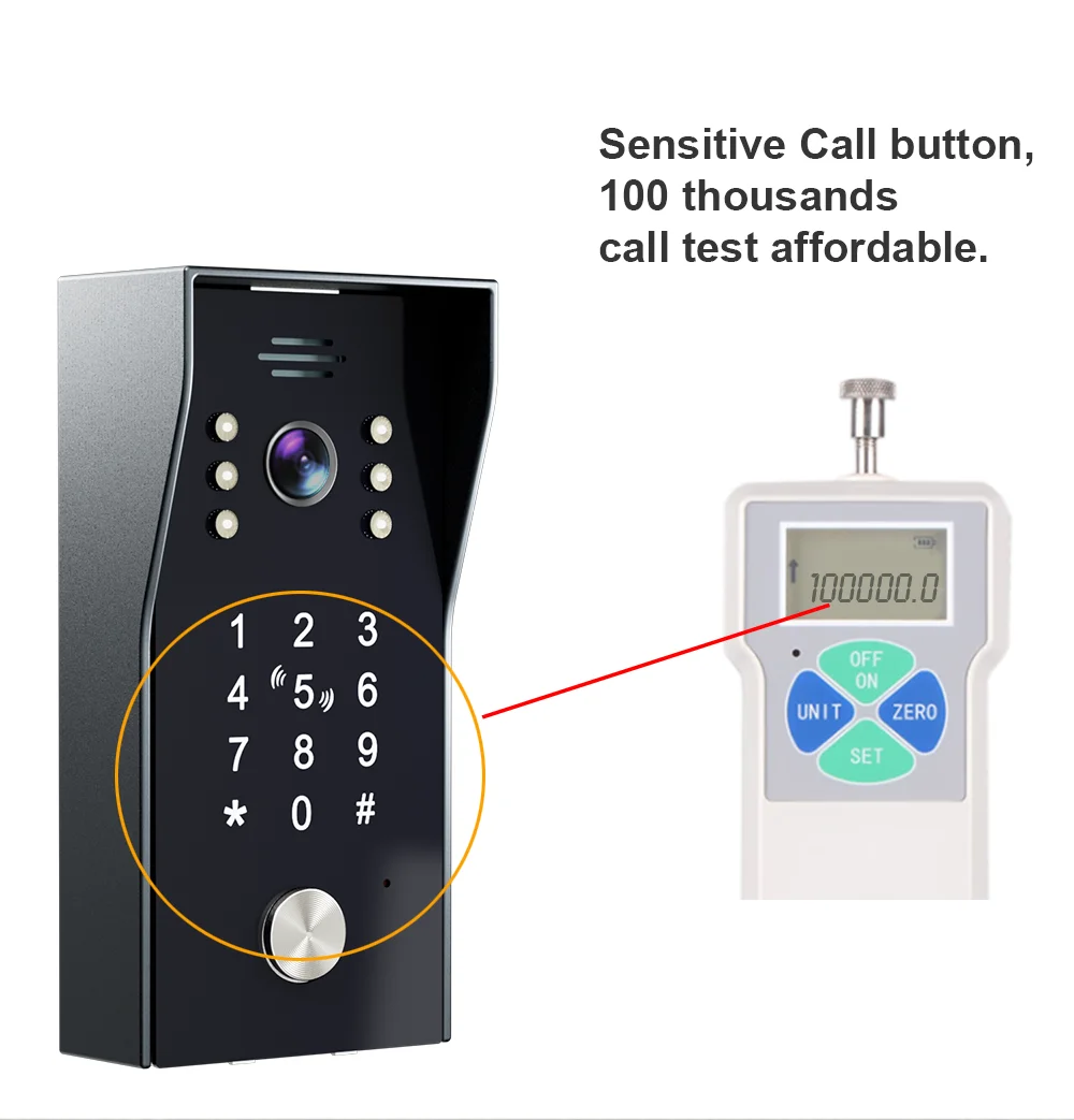 Video intercom system supports 4 indoor monitors, suitable for 2 outdoor stations, suitable for South American families