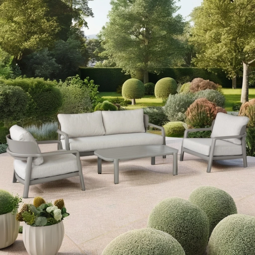 

Modern Outdoor Garden Sectional Comfortable Sofa Metal Sets for Courtyard Park Outdoor Furniture General Use