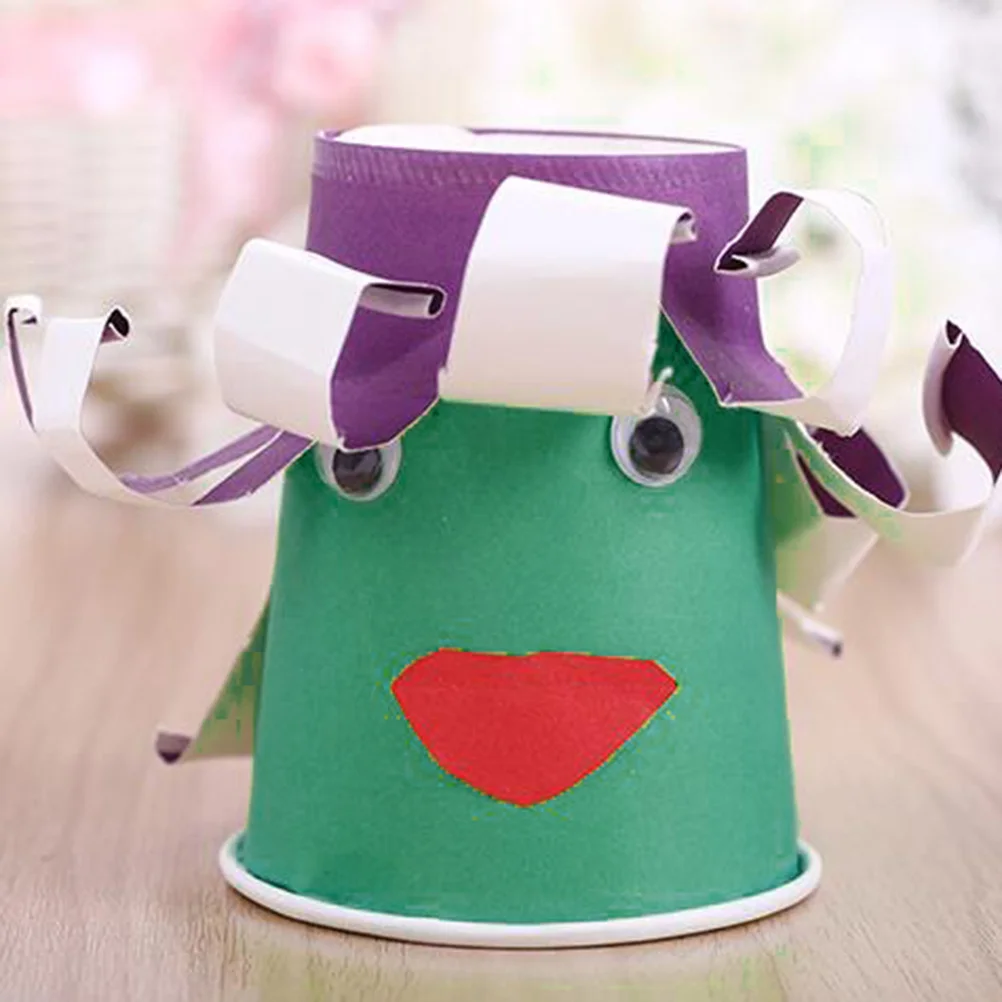 Gobelets en papier colorés écologiques, 100 pièces, épais, matériel d'art artisanal pour enfants de la maternelle, gobelets en papier créatifs pour fête