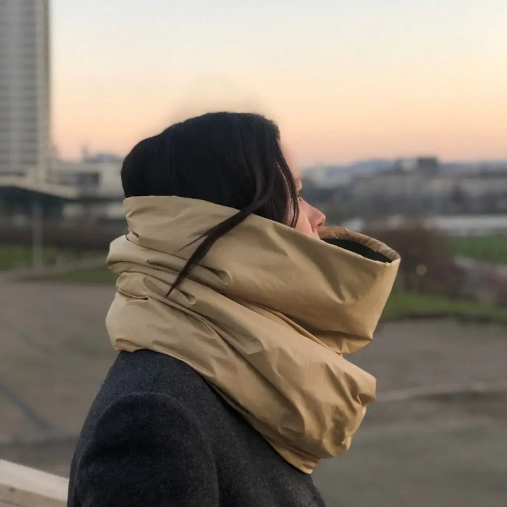 Winter Neck Warm Chunky Infinity Scarf Hood Windproof Huge Size Puffer Scarf Waterproof Scarf Hooded Cowl Women Men