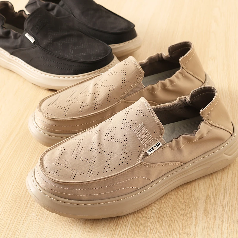 

Легкие повседневные мужские кеды с низким верхом, мягкие, эластичные, из ЭВА, с лазерной перфорацией, дышащие, весенне-летние, модные, из ткани.