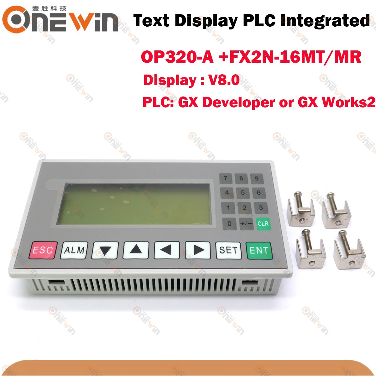 

OP320-A V8.0 Text Display PLC All In One FX3U-16MR FX3U-16MT Integrated With MODBUS RS485 High Speed Output