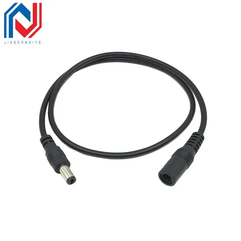 Cable de extensión de alimentación CC macho y hembra, 5,5x2,1mm, 22AWG, 1M, 2m