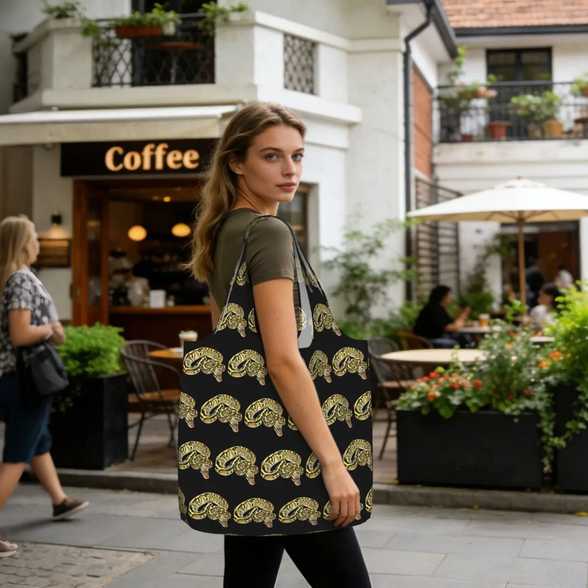 Ball Python Pastel Leopard Shopping Tote Bag Canvas Large Capacity Shoulder Bags Shopper Grocery Handbag for Women