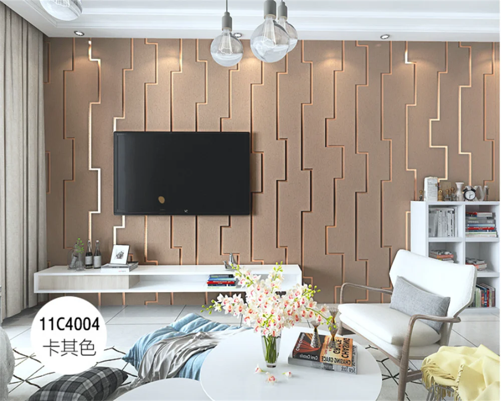 

beibehang Water wave curve vertical stripes sofa TV background bedroom living room decoration painting wallpaper