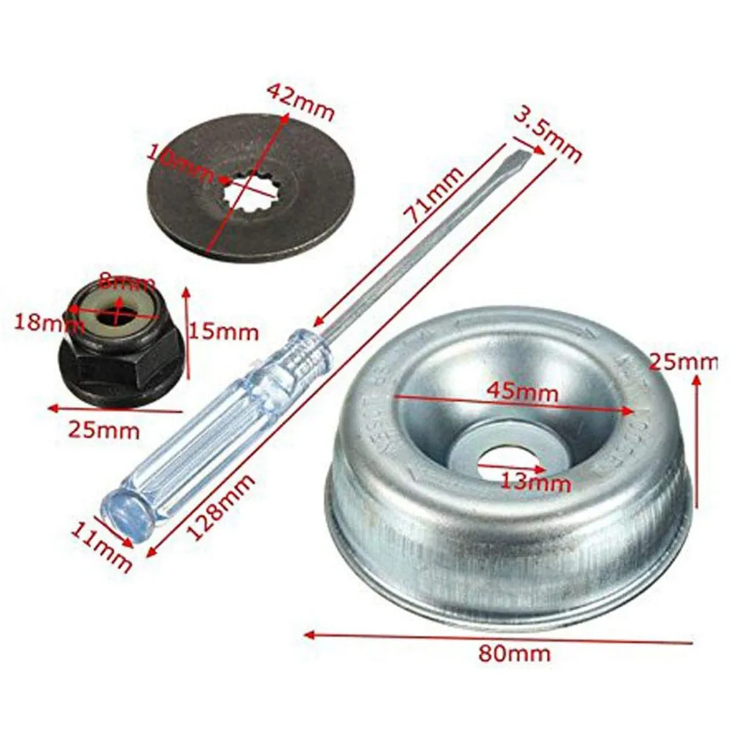 Brush Cutter Blade Adapter Replacement Kit with Thrust Washer Rider Plate Collar Nut and 5mm L Wrench for FS Models