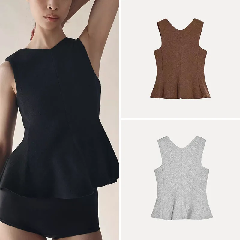 

Весна 2024, женская юбка с текстурой Svel, топ без рукавов, многоцветный вариант, полиэфирное волокно, 00% универсальный Sle