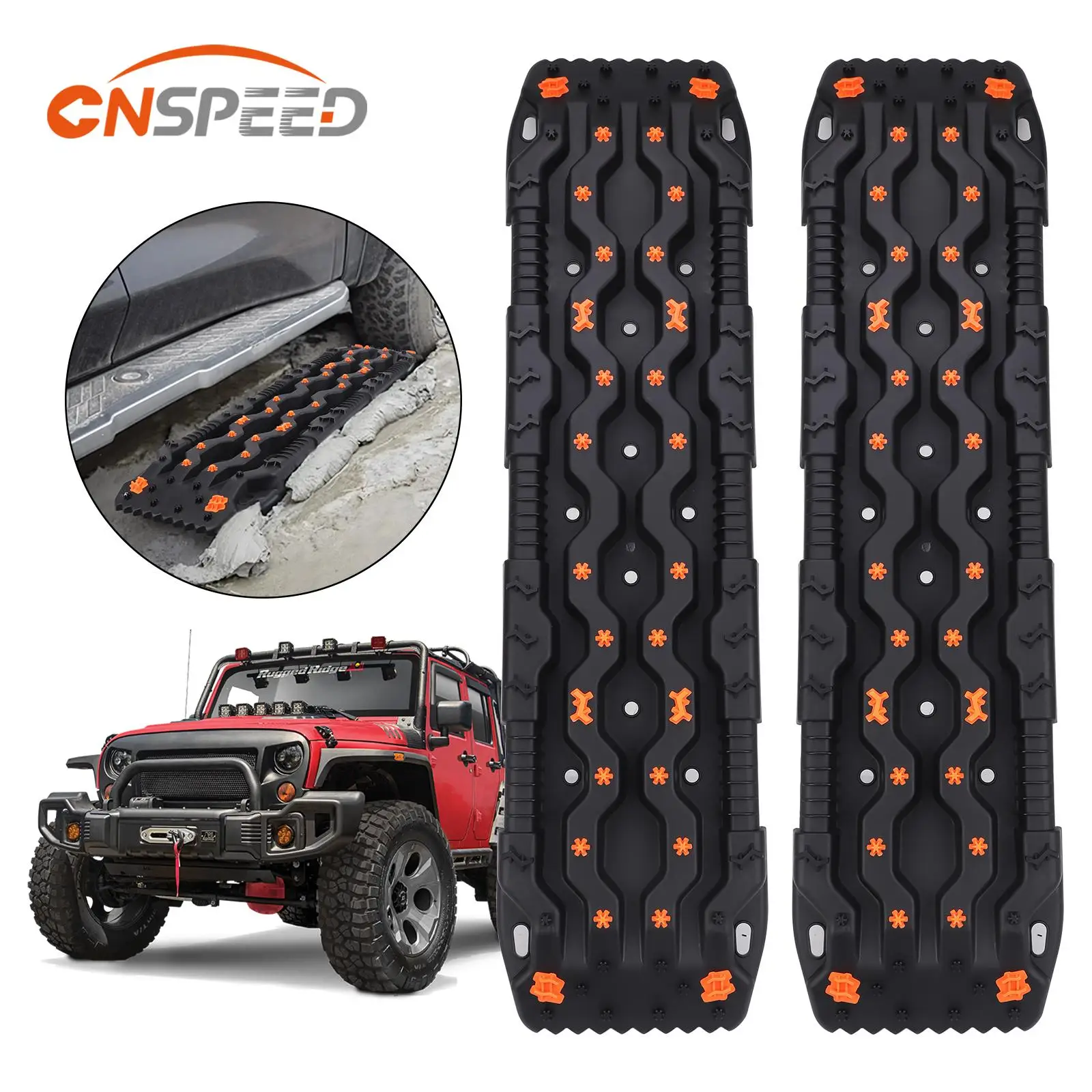 CNSPEED 10 TON Traction Boards with PP Material Recovery Boards for Off-road Vehicle Car Pickup SUV RV Pair Tire Traction Mats