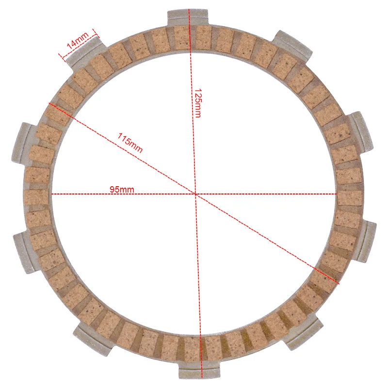 

Motorcycle Clutch Friction Plates Kit For YAMAHA FZR600 YZ80 YZ85 DT125 YZS200 TDR125 TZR125 FOR Rieju 125 Apache