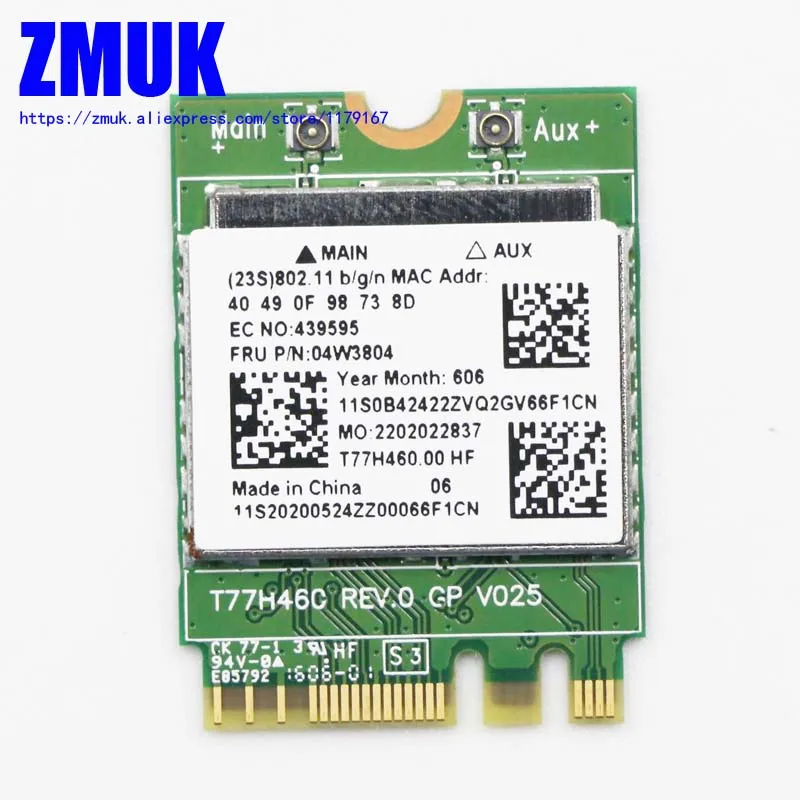 RTL8192 WIFI + BT Combo การ์ดสำหรับ Lenovo Thinkpad X240S X250 T540 T550T440 L440 L540 W550 W541 Series,P/N 20200524 20200525