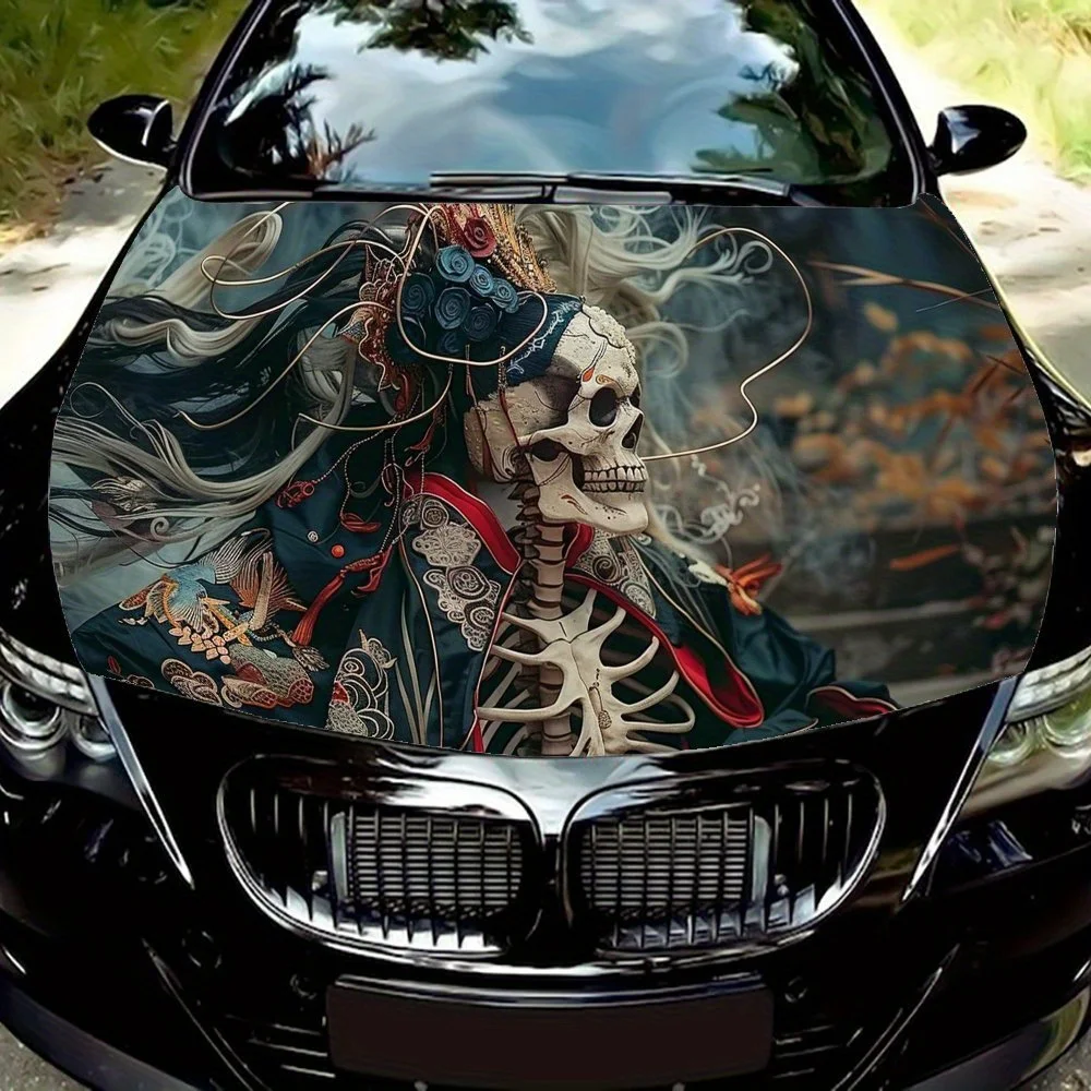 

A Skeleton in Hanfu, Unique Style, Cool, Car Hood Decals, PVC Material Car Hood Stickers, Animal Car Hood Wraps, Father's Day Gi