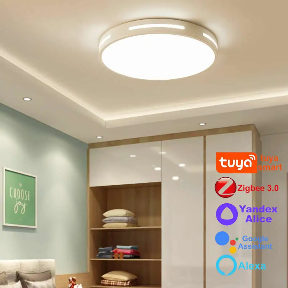 Zigbee Tuya Led Ceiling Lights Chandelier Living Room Decor Smart Dimmable Lamp Home Decoration Bedroom Alice Assistant Alexa