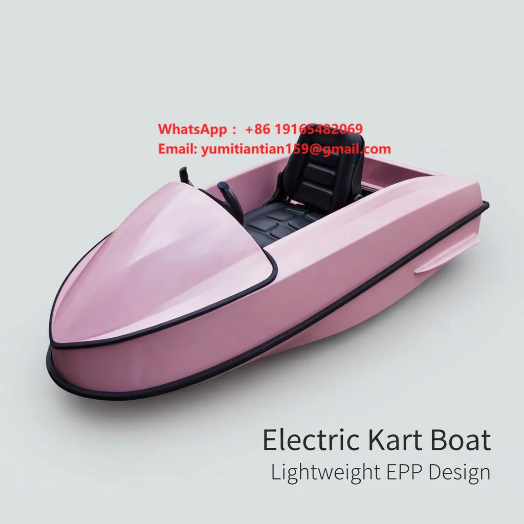 OEM Kids Pink Electric Kayak 48V ABS Steering Wheel Bumper Fiberglass Hull Portable Lightweight Surfing Watercraft